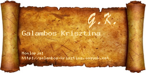 Galambos Krisztina névjegykártya